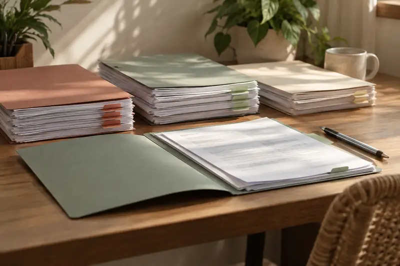 Folder dan versi rekod diasingkan