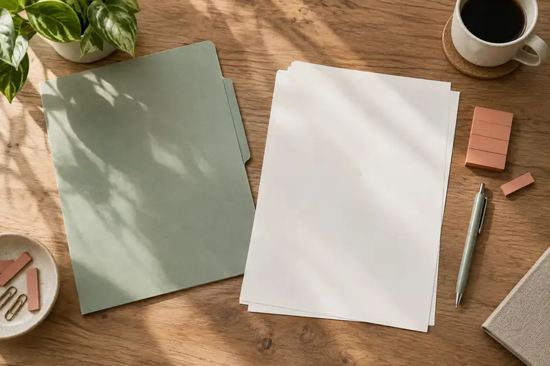 Folder, helaian kosong dan tab untuk menyusun rekod